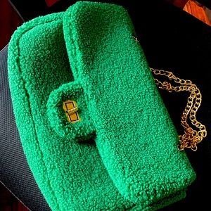 Kelly Green Terry Cloth Hand Bag